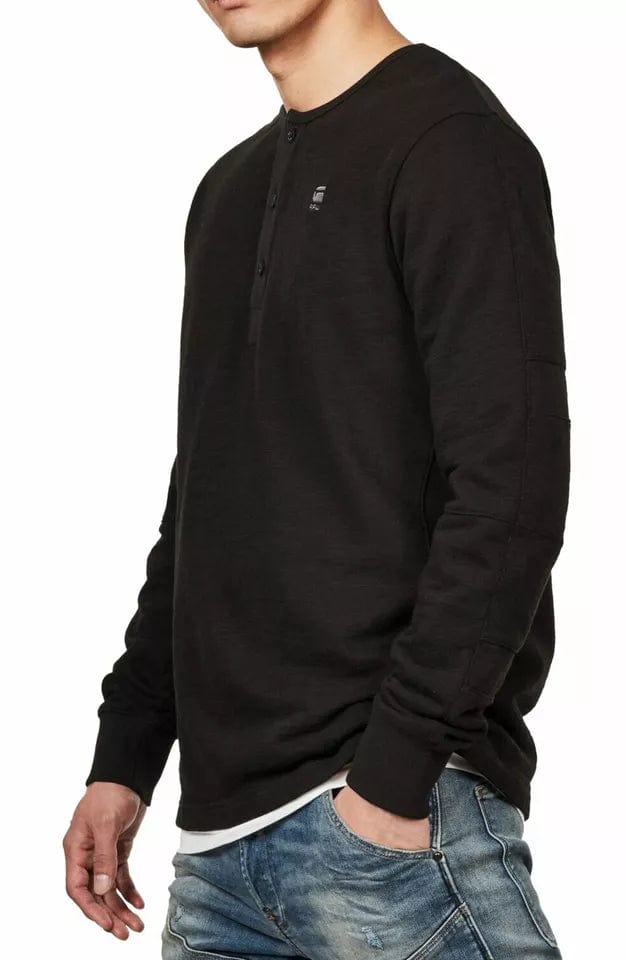 RAW Mens Tops M / Black RAW - Crew Neck Classic Fit Henley Sweatshirt