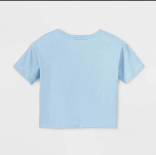 REBEL GIRLS Girls Tops XS / Light Blue REBEL GIRLS - Stylish Printed Design Crew Neck