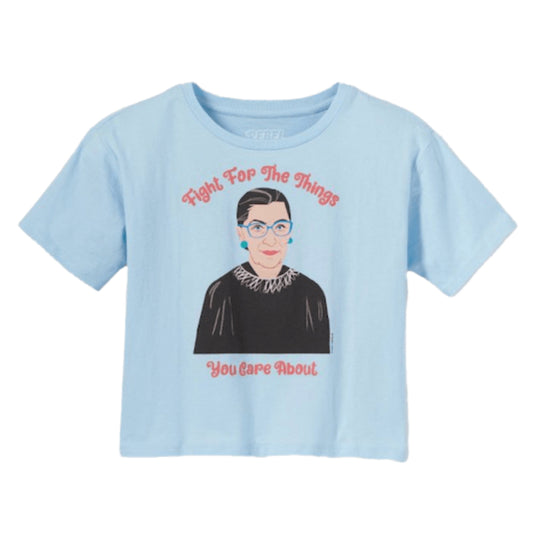 REBEL GIRLS Girls Tops XS / Light Blue REBEL GIRLS - Stylish Printed Design Crew Neck