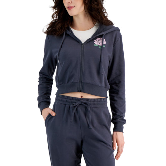 REBELLIOUS ONE Womens Jackets L / Grey REBELLIOUS ONE - Rose Zip-up Hoodie