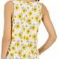 REBELLIOUS ONE Womens Tops M / Multi-Color REBELLIOUS ONE - Juniors' Scoop-Neck Printed Tie-Front Tank Top - White Sunflower