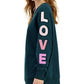 REBELLIOUS ONE Womens Tops XL / Green REBELLIOUS ONE - Love Sleeve Crewneck Sweatshirt