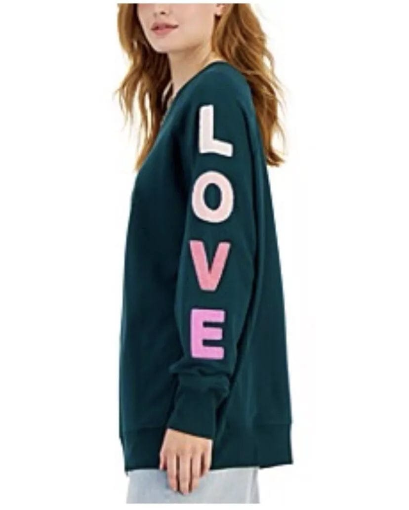 REBELLIOUS ONE Womens Tops XL / Green REBELLIOUS ONE - Love Sleeve Crewneck Sweatshirt