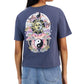 REBELLIOUS ONE Womens Tops L / Grey REBELLIOUS ONE - Mushroom Celestial Cropped Graphic-Back T-Shirt