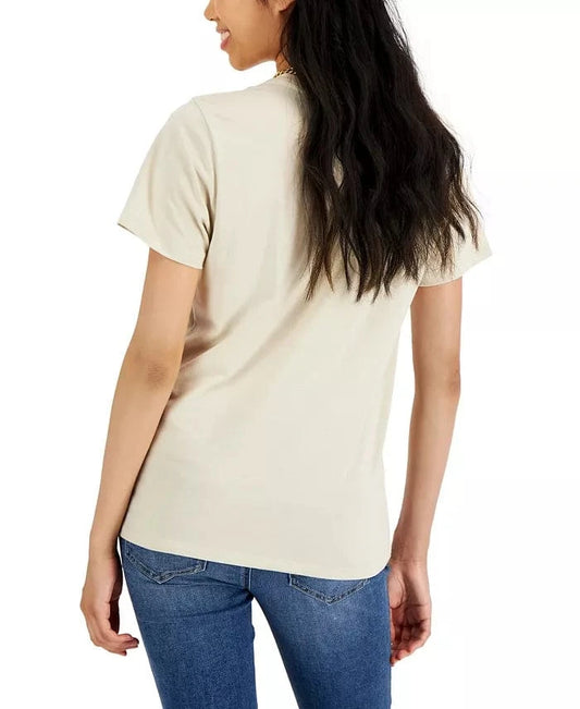 REBELLIOUS ONE Womens Tops M / Beige REBELLIOUS ONE - Mushroom-Graphic T-Shirt