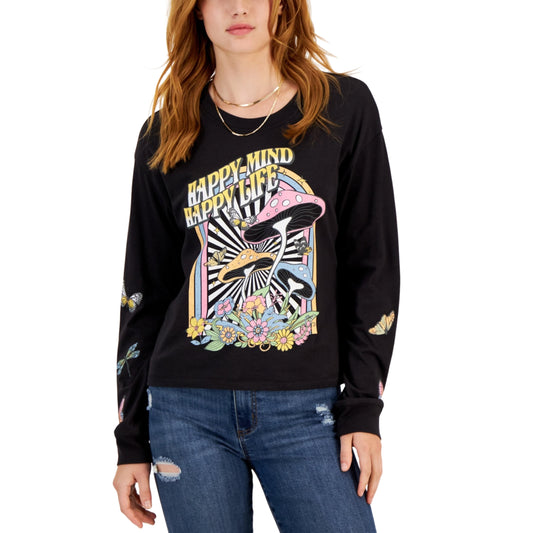 REBELLIOUS ONE Womens Tops L / Black REBELLIOUS ONE - Mushroom Long-Sleeve T-Shirt