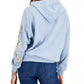 REBELLIOUS ONE Womens Tops L / Blue REBELLIOUS ONE - Rose-Graphic Pocket Hoodie