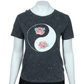 REBELLIOUS ONE Womens Tops L / Grey REBELLIOUS ONE - Rose ying yang t-shirt