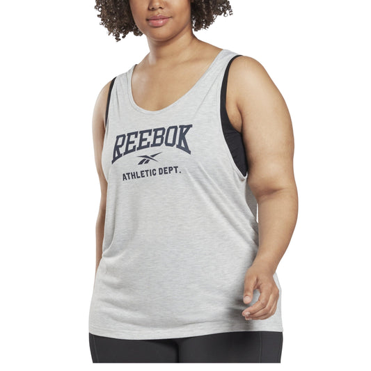 REEBOK Womens Tops XXXL / Grey REEBOK - Plus Size Workout Ready Supremium Big-Logo Tank Top