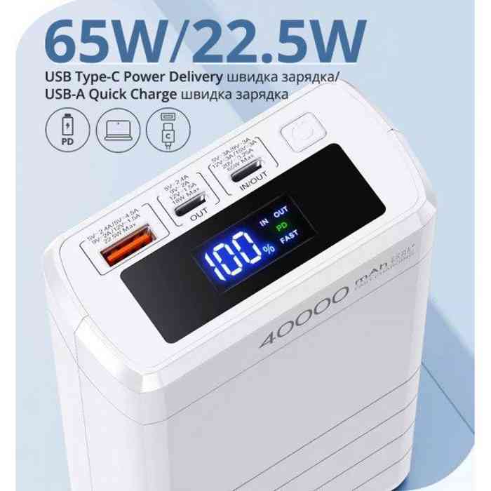 REMAX Electronic Accessories White REMAX - RPP-310 Dinba Series 65W PD + QC Fast Charging Power Bank 40000mAh