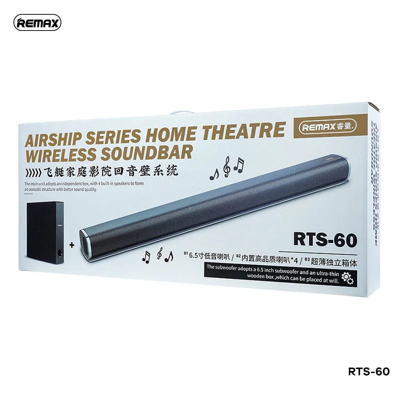 REMAX Electronic Accessories Black REMAX - RTS-60 Air Ship Series Home Theatre Wireless Soundbar