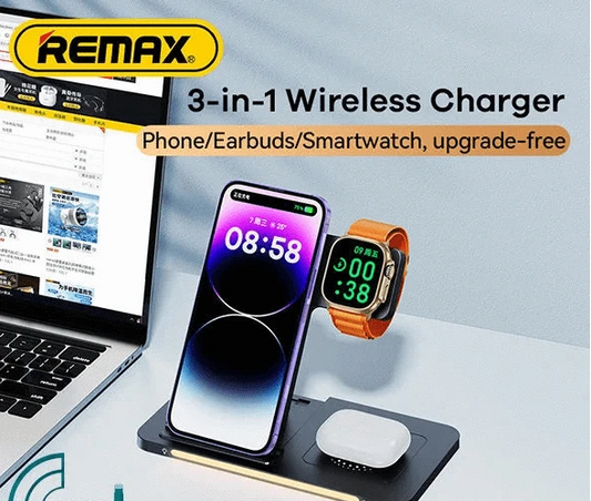 REMAX Electronic Accessories Black REMAX - Wireless Charger Pro 3in1
