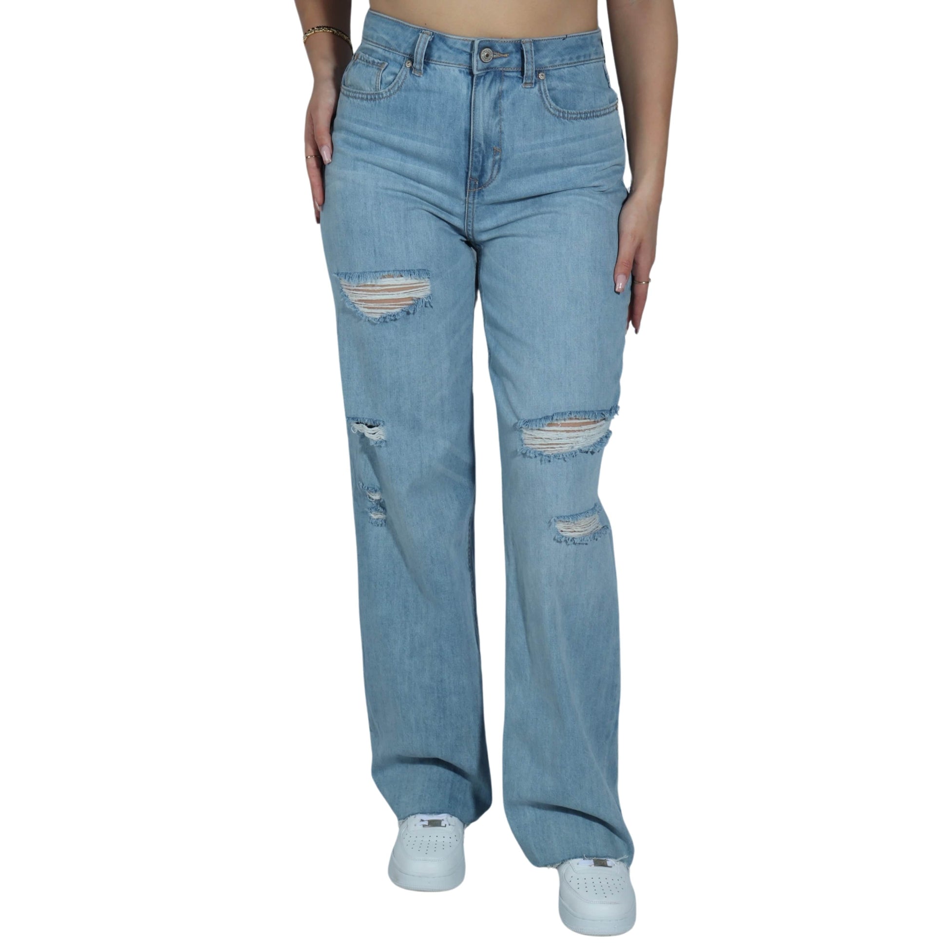 REWASH Womens Bottoms M / Blue REWASH - Ripped Jeans