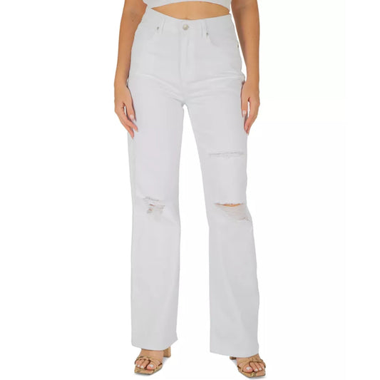 REWASH Womens Bottoms XS / White REWASH -  Super High-Rise Wide-Leg Jeans