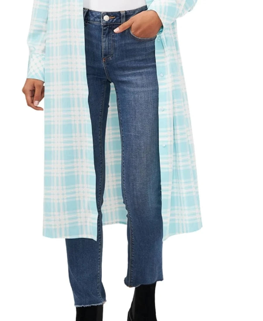 RILEY & RAE Womens Jackets M / Blue RILEY & RAE - Plaid Midi Shirtdress