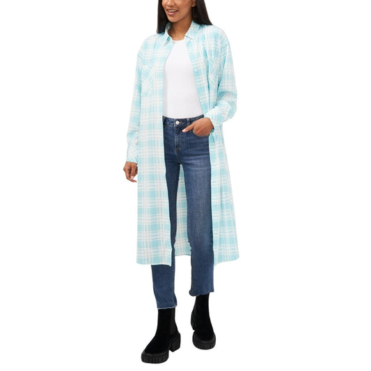 RILEY & RAE Womens Jackets M / Blue RILEY & RAE - Plaid Midi Shirtdress