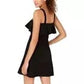 ROSIE HARLOW Womens Dress L / Black ROSIE HARLOW - Heart Ruffle Neck a-Line Dress