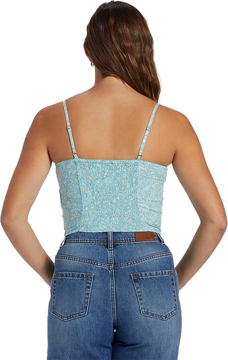 ROXY Womens Tops L / Multi-Color ROXY - Ruched-Front Sleeveless Crop Top