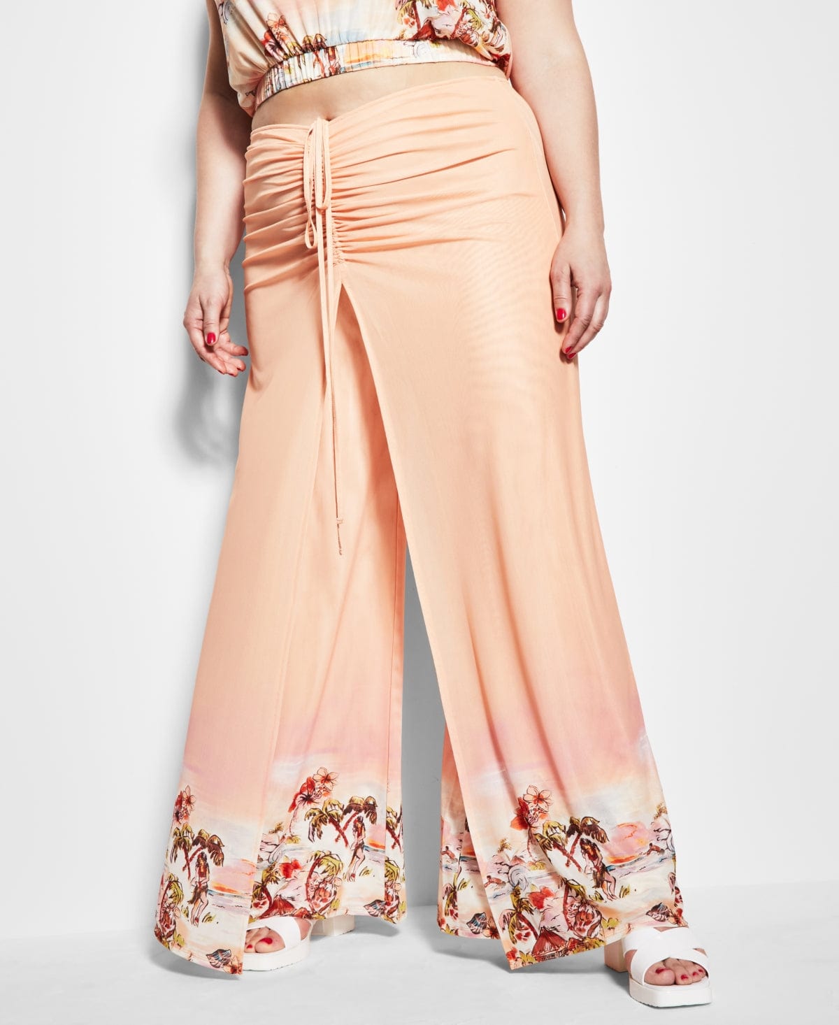 ROYALTY Womens Bottoms ROYALTY - Printed High Rise Wide Leg Pants