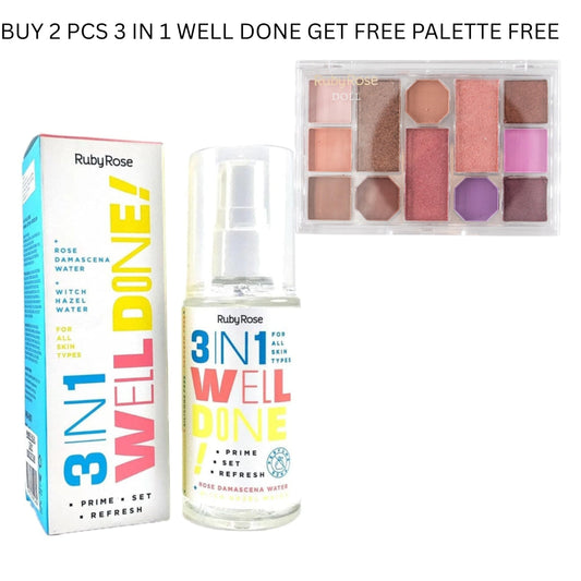 RUBY ROSE Makeup HB-122 RUBY ROSE - BUY 2 PCS 3 IN 1 WELL DONE GET FREE PALETTE FREE