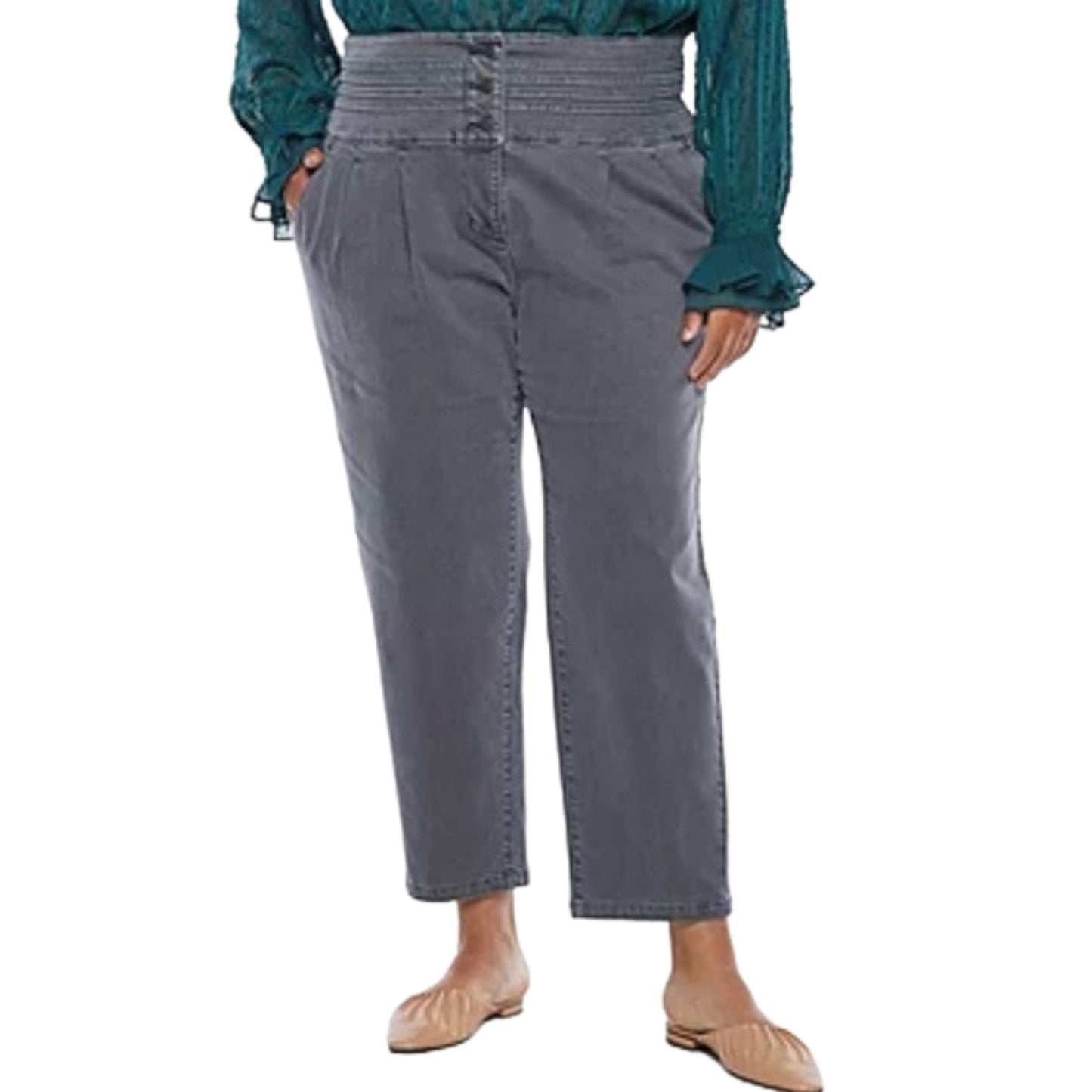 RYEGRASS Womens Bottoms M / Grey RYEGRASS -  High Waist Ankle Trouser