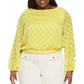 RYEGRASS Womens Tops L / Yellow RYEGRASS - Floral Semi Sheer Sleeves Blouse