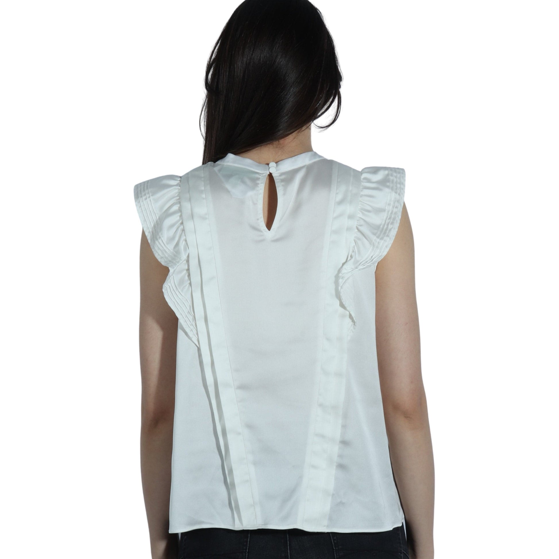 RYEGRASS Womens Tops S / White RYEGRASS - Round Neck Blouse