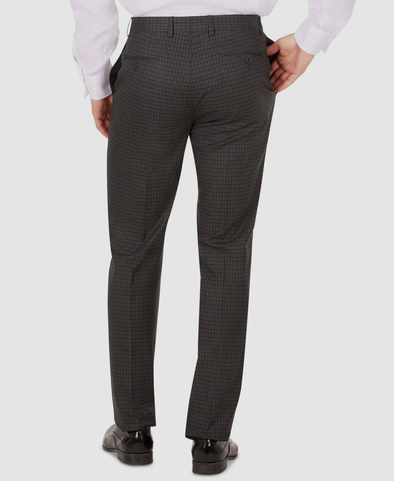 CALVIN KLEIN - Slim-Fit Mini-Check Dress Pants