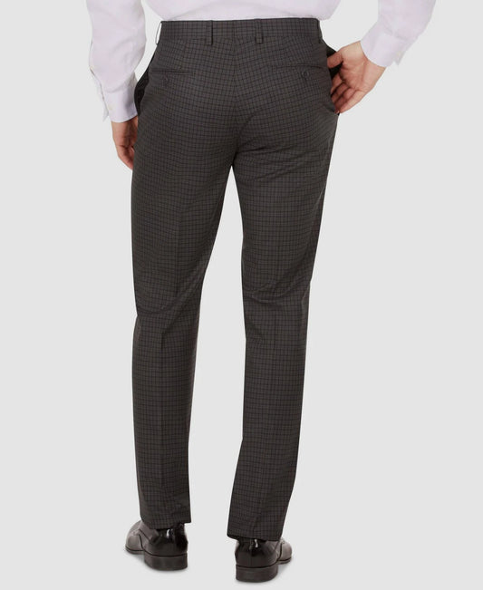 CALVIN KLEIN - Slim-Fit Mini-Check Dress Pants