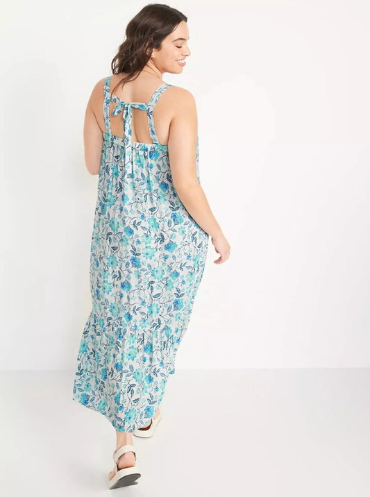 OLD NAVY - Sleeveless Tie-Back Cutout Maxi Swing Dress