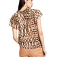 INC -  Printed Ruffled Blouse