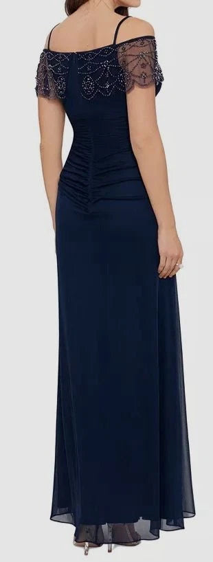 XSCAPE - Beaded-Cape Dress