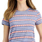 STYLE & CO. - Petite Stars & Stripes Burnout T-Shirt