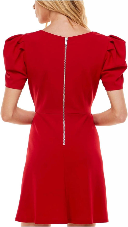 SPEECHLESS - Square Neck Puff Sleeves Fit & Flare Dress