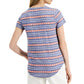 STYLE & CO. - Petite Stars & Stripes Burnout T-Shirt