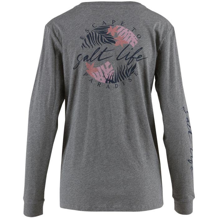 SALT LIFE Mens Tops SALT LIFE - Oasis Palm Long Sleeve Boyfriend Tee