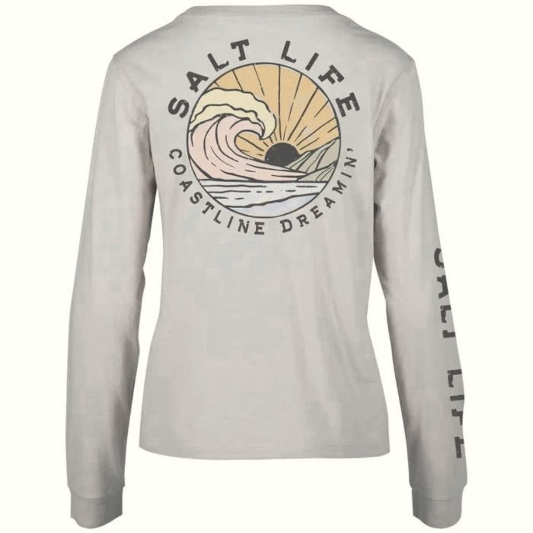 SALT LIFE M / White SALT LIFE - Coastline Dreaming Long Sleeve Boyfriend Tee