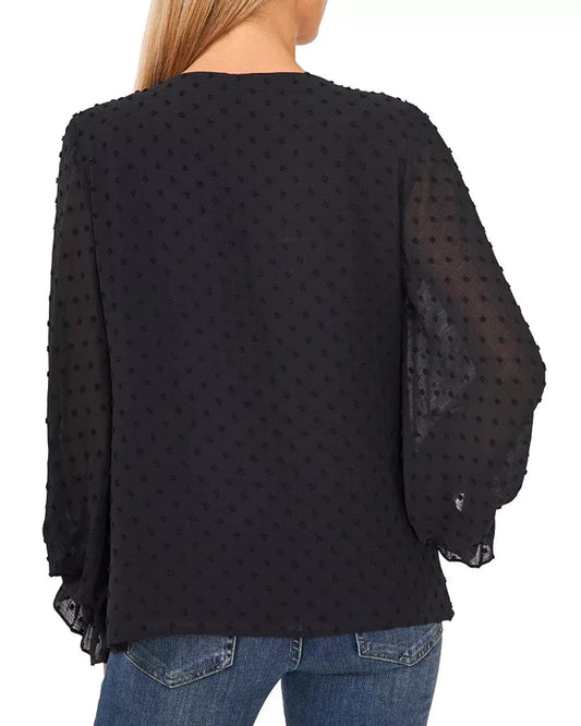 SAM AND JESS Womens Tops S / Black SAM AND JESS -  V Neck Smocked Cuff Top