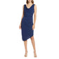 SAM EDELMAN Womens Dress S / Navy SAM EDELMAN - Drapey Slim Asymmetric Jersey Dress