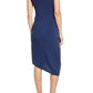 SAM EDELMAN Womens Dress S / Navy SAM EDELMAN - Drapey Slim Asymmetric Jersey Dress