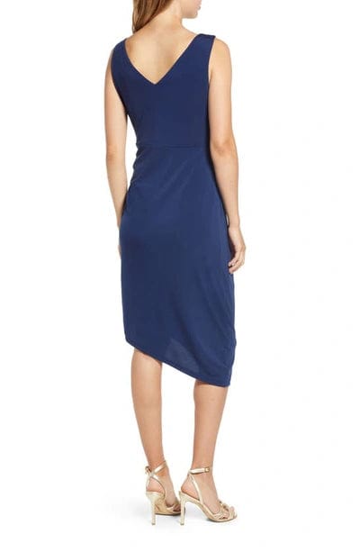 SAM EDELMAN Womens Dress S / Navy SAM EDELMAN - Drapey Slim Asymmetric Jersey Dress