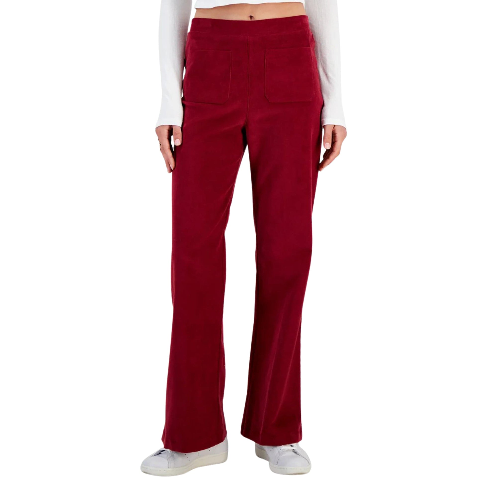 SELF ESTEEM Womens Bottoms XS / Red / 25 SELF ESTEEM -  Ribbed Wide Leg Pants