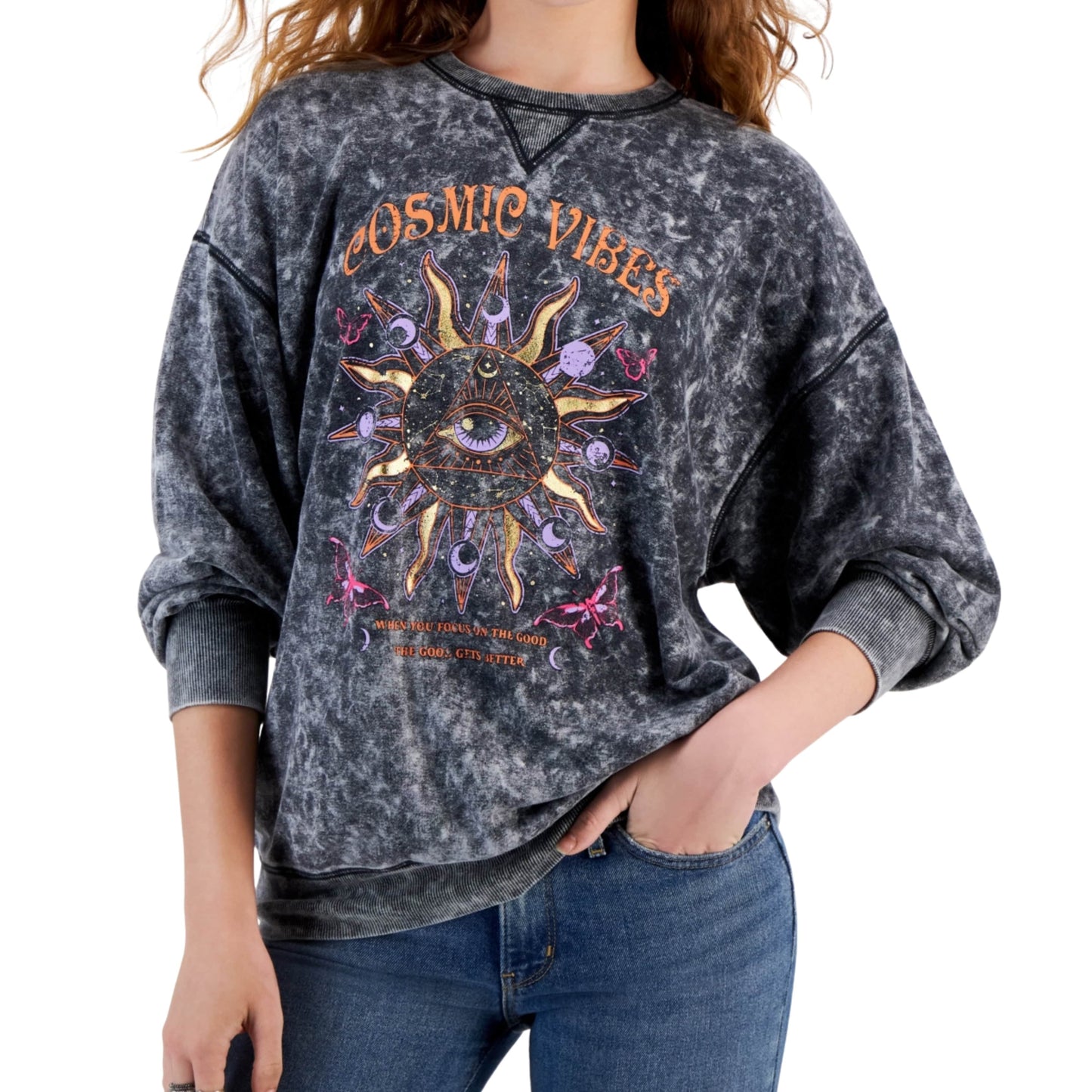 SELF ESTEEM Womens Tops SELF ESTEEM - Cosmic Vibes Crewneck Sweatshirt