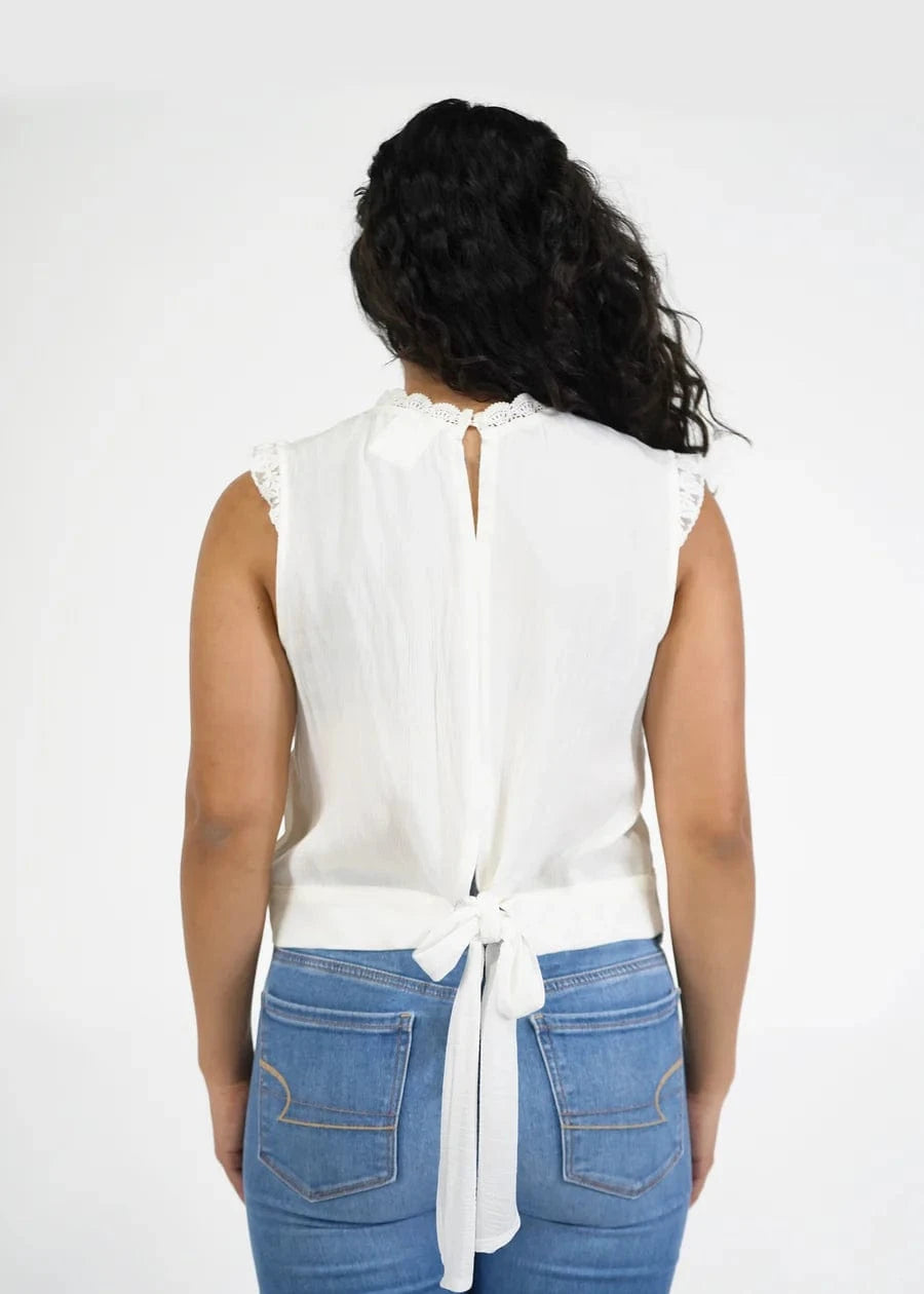 SELF ESTEEM Womens Tops XS / White SELF ESTEEM - Frill design blouse