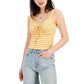 SELFIE Womens Tops S / Yellow SELFIE - Juniors V-Neck Cinch-Front Tank