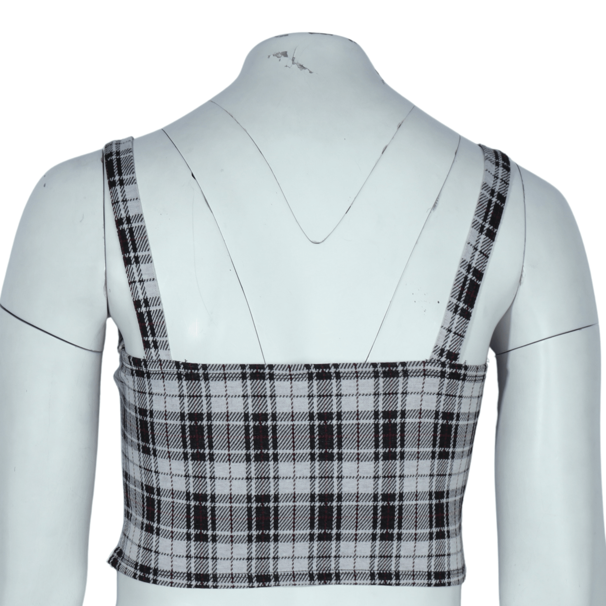 SELFIE Womens Tops XL / Multi-Color SELFIE - Plaid side zipper crop top