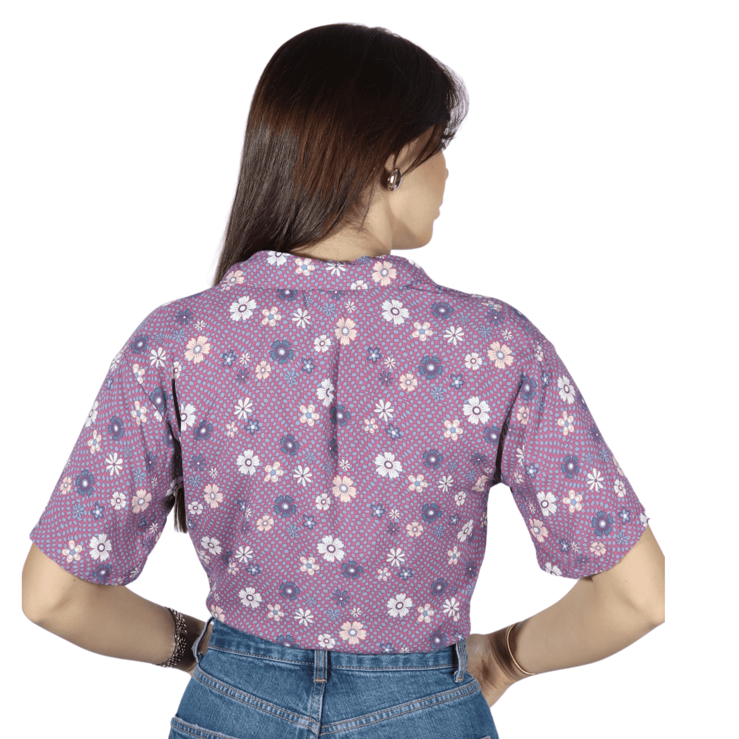 SELFIE Womens Tops SELFIE - Printed Flowers All Over