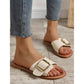 SHEIN - Buckle Decor Flat Slippers