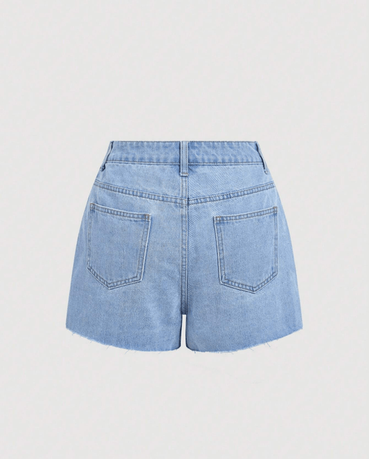 SHEIN Shein Girls Bottoms L / Blue SHEIN -  Asymmetrical Pleated Hem Casual Denim Skort