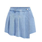 SHEIN Shein Girls Bottoms L / Blue SHEIN -  Asymmetrical Pleated Hem Casual Denim Skort